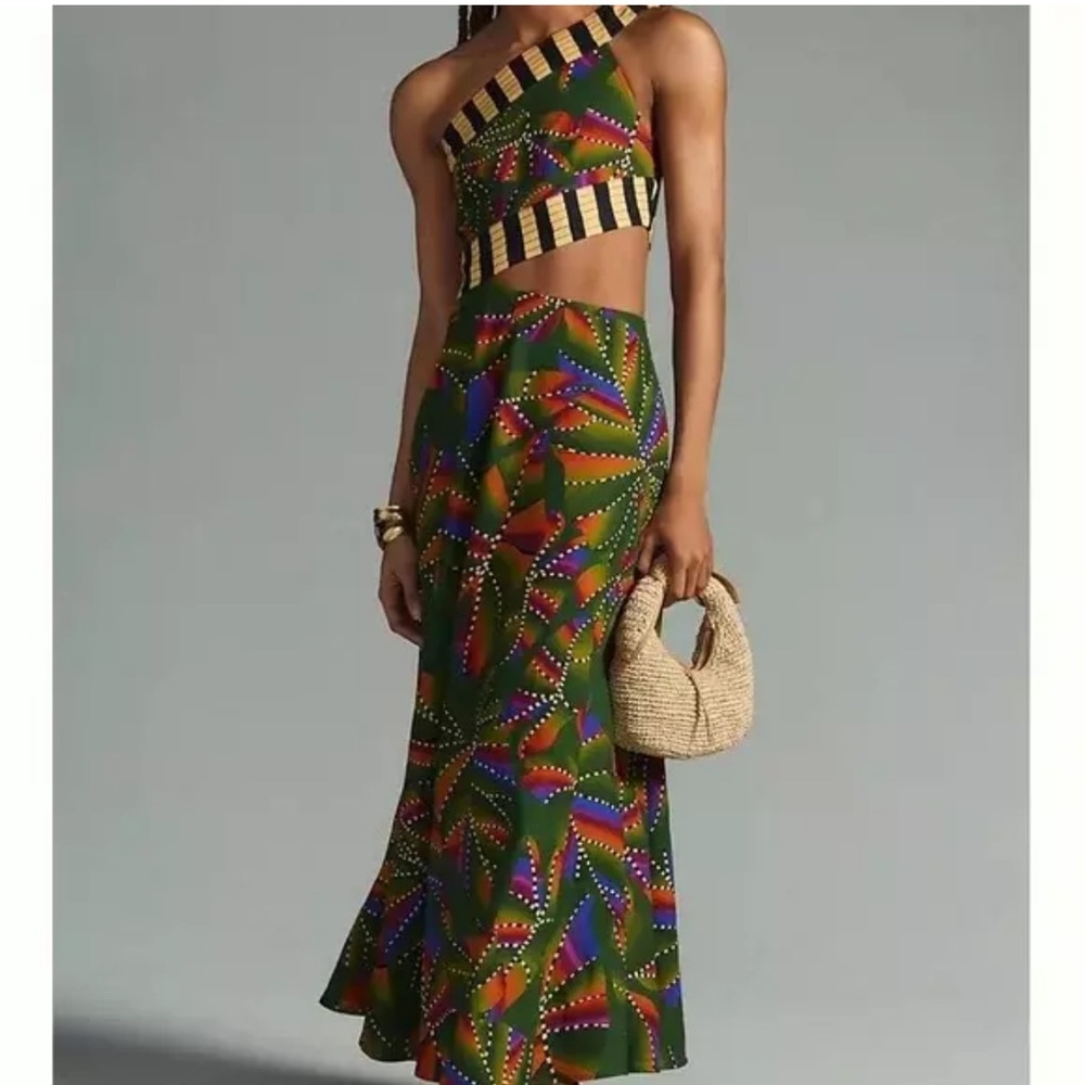 NEW Farm Rio One Shoulder Cut Out Dress - Anthropologie Large